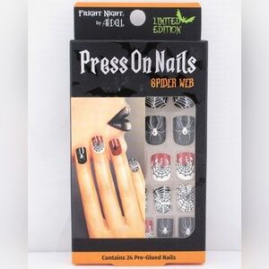 Fright Night By Ardell Halloween Pre Glued Press On Nails Spider Web new